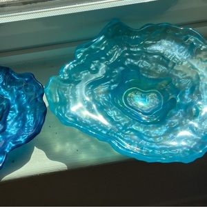 Iridescent glass bowls